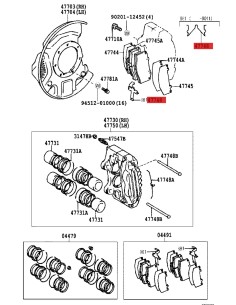 Front brake pads retaining clip for Toyota Land Cruiser... 2