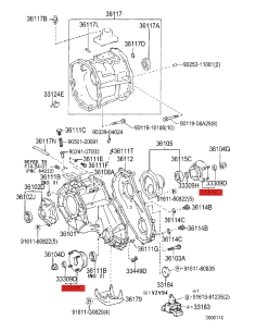 Rear output flange or yoke for transfer case J9 -... 2