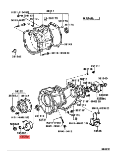 Front propeller shaft flange for transfer case J12 / 15 /... 2