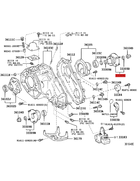 Brida ou platina de saída de cardã traseira da caixa de transferência J12 / 15 / FJ Cruiser - Original Toyota Land Cruiser