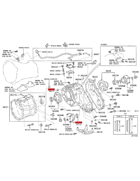 Haltebox-Transferausgang Kardanwelle vorn J9 / 12 / 15 / Toyota Hilux / FJ - Original Toyota Land Cruiser
