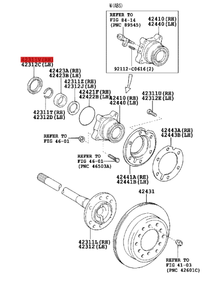 Hintere innere Achsdichtung für Toyota Land Cruiser J12/15 / FJ Cruiser - Original Toyota Land Cruiser