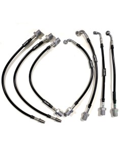 Kit de 7 latiguillos de freno inox reforzados +100 mm...