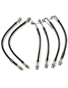 Kit di 6 tubi freno in acciaio inox rinforzati +100mm...