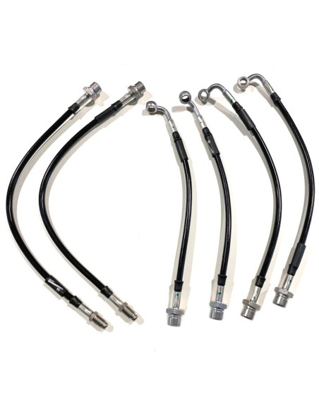 Kit de durites de frein renforcées en inox +100mm (noir) Toyota Land Cruiser J8 (sans abs) - Goodridge
