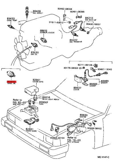 Oil pressure sensor (sender unit) for Toyota Land Cruiser J10 - Original Toyota Land Cruiser