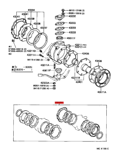 Complete front axle seal kit for Toyota Land Cruiser J8 -... 2