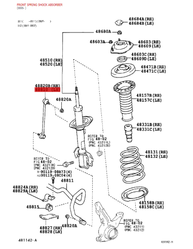 Front stabilizer bar link for Toyota Rav4 (2000...