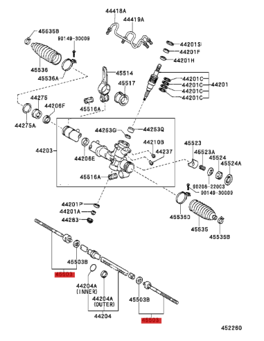 Axial steering rack ball joint for Rav4 (2003...