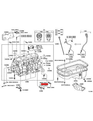 Lower Engine Block Plug O-ring For Toyota Land...