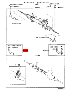 Right steering rack knuckle for Rav4 (2000 to 2005) -... 2