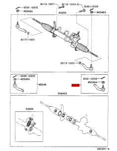 Left steering rack ball joint for Rav4 (2000 to 2005) -... 2