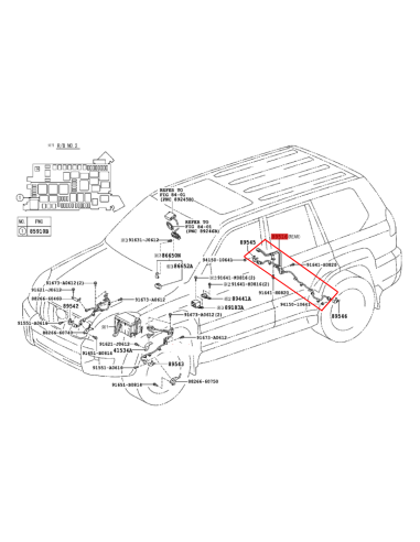 CABLEADO ABS TRASERO J12 ORIGINAL TOYOTA LAND CRUISER