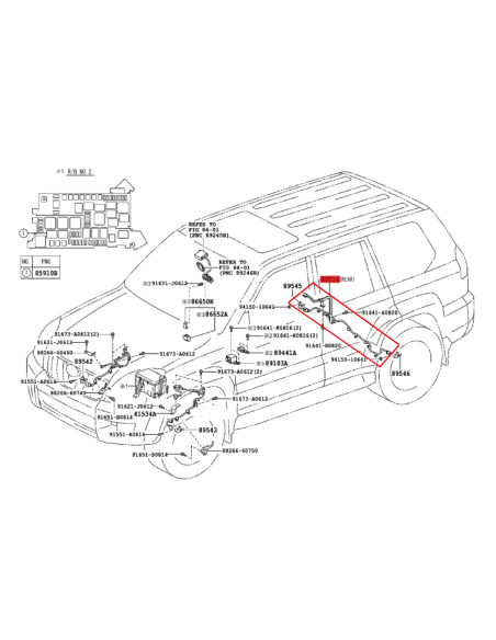 CABLEADO ABS TRASERO J12 ORIGINAL TOYOTA LAND CRUISER