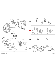 Kit of 8 pieces for fixing front brake pads calipers for... 2