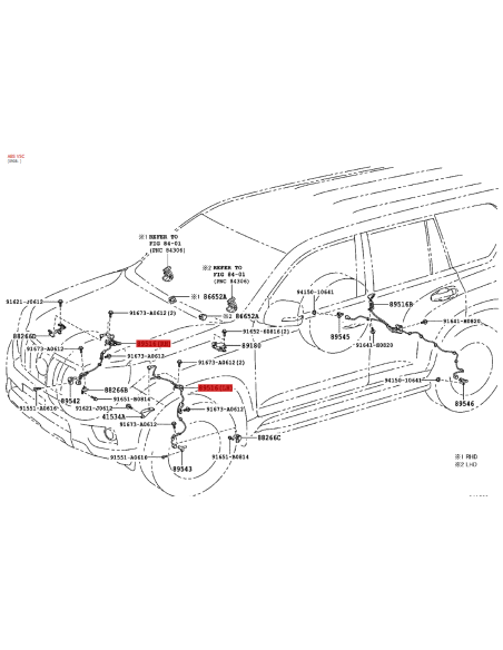 Câblage de l'ABS avant gauche J15 - Original Toyota Land Cruiser