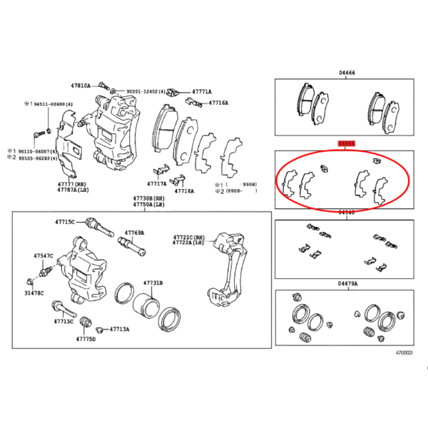 KIT DESGASTE PASTILLAS FRENO PINZAS TRASERAS J9/12/15 ORIGINAL TOYOTA LAND CRUISER