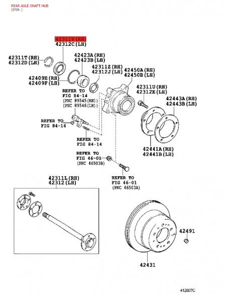 Hintere Nabe J20 - Original Toyota Land Cruiser