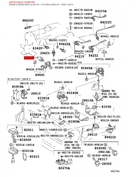 Oil pressure gauge sensor (sender unit) J7 - Original Toyota Land Cruiser
