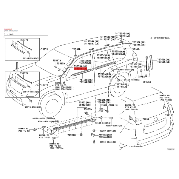 Left exterior trim for Toyota Land Cruiser J15...