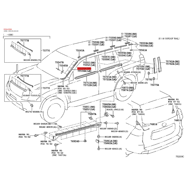 Moldura esterna destra per Toyota Land Cruiser...