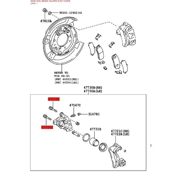 Tornillo pinza freno posteriore per Toyota Land...