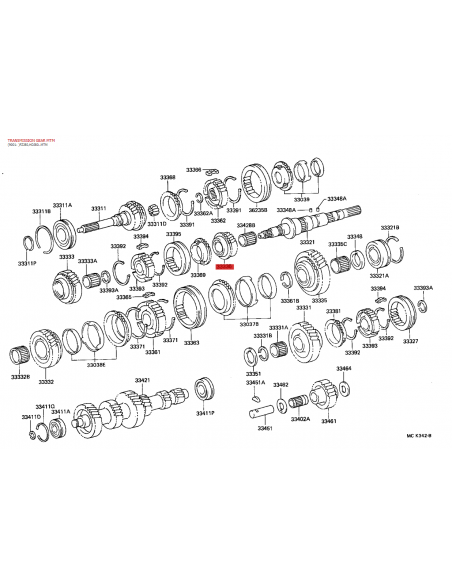 Piñon caja cambios marcha - 5 J8 / 10 - Original Toyota Land Cruiser