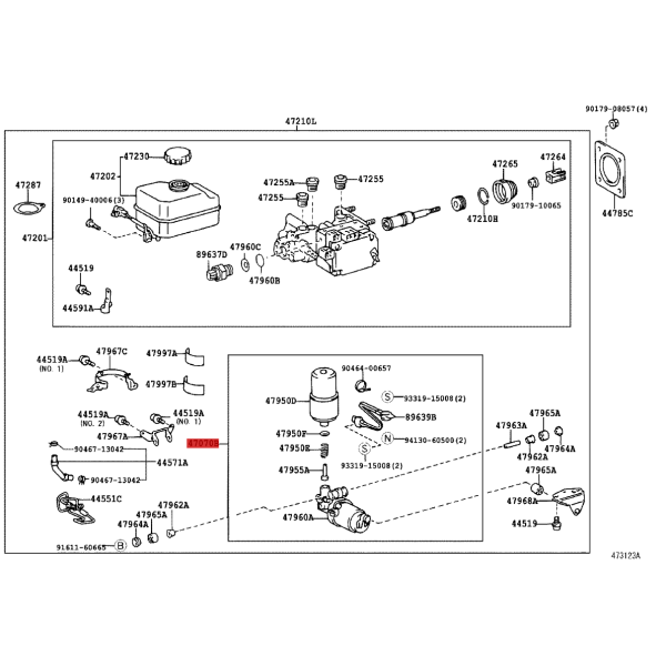 Bombona y motor actuador ABS para Toyota Land...