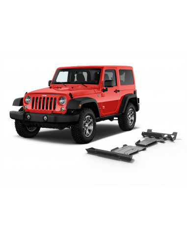 Kit 4 Protections 6 mm Rival pour Jeep Wrangler JL 2018-2021 (3 et 5 portes)