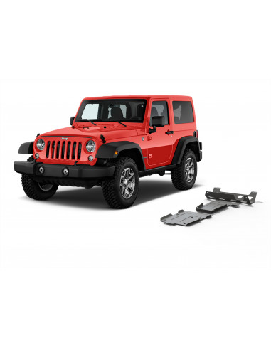 Kit 3 Protections 6 mm Rival pour Jeep Wrangler JL 2018-2021 (3 et 5 portes)