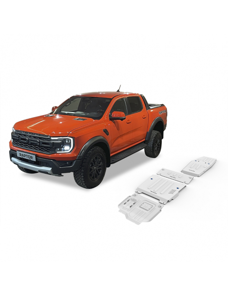 Kit di 4 protezioni (con serbatoio) da 6 mm per Ford Ranger Raptor (2022 - ATTUALE) - Rival