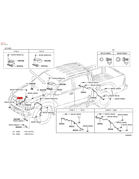 Front right ABS wiring for Toyota Hilux Vigo - Genuine Toyota Land Cruiser