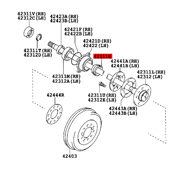 Hintere Nabenabdichtung für Toyota Hilux Vigo...