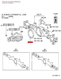 Rear differential assembly for J9 with locking - Original... 2