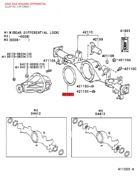 Junta diferencial traseira J9 com bloqueio - Original Toyota Land Cruiser