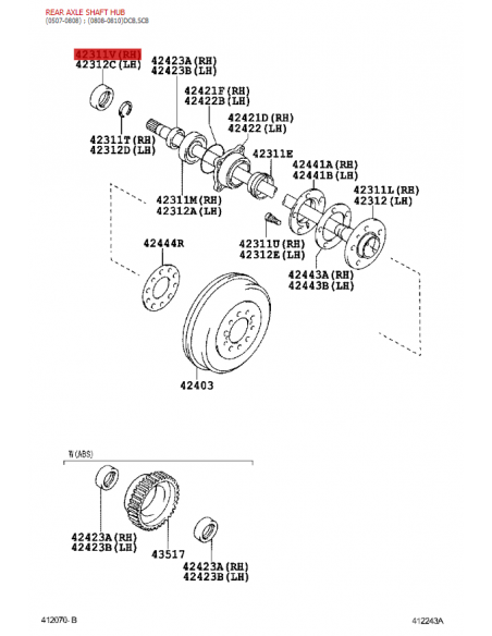 Hintere innere Achsdichtung, für Toyota Hilux Vigo (vor 2008) - Original Toyota Land Cruiser