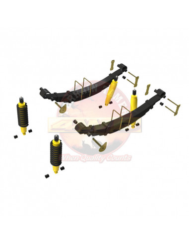 Full reinforced suspension kit pre-assembled with Parabolic Ballestas +40mm (0-400kg) Toyota Hilux Revo - Terrain Tamer