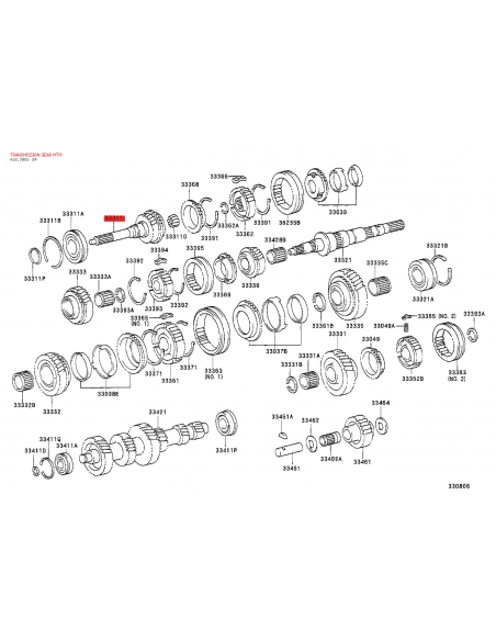 Primary shaft (input shaft) For Toyota Land Cruiser J8 series / 10 - Original Toyota Land Cruiser