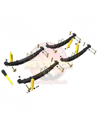 Kit de suspension complète renforcé avec Ballestas Parabolique +50mm (0-500kg) Toyota BJ70/73/74/HZJ70/73 - Terrain Tamer