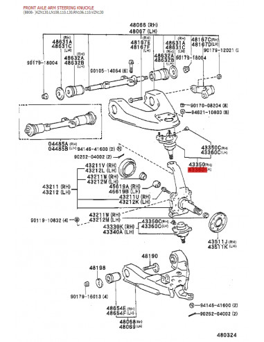 Left upper trapezoid for Toyota Hilux / 4 -...