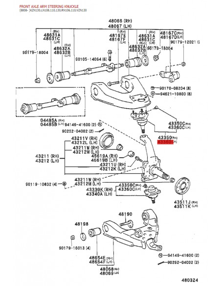 Left upper trapezoid for Toyota Hilux / 4 - Runner - Original Toyota Land Cruiser