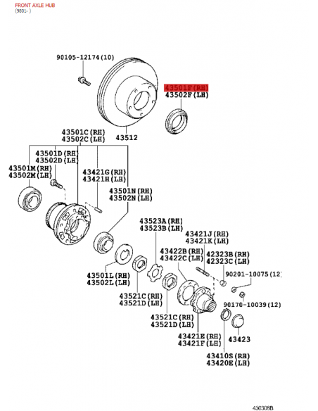 Reten buje avant J10 - Original Toyota Land Cruiser