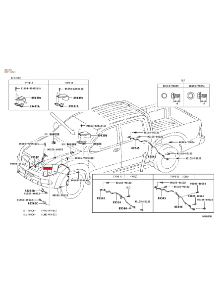 Cabo abs dianteiro esquerdo Toyota Hilux Vigo - Original Toyota Land Cruiser