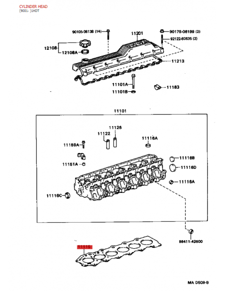 Junta de cabeçote mark - 1 para Toyota Land Cruiser J8 / 10 (24v) - Original Toyota Land Cruiser