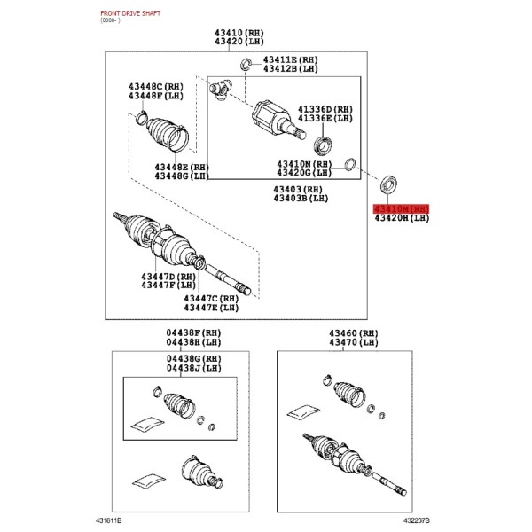 Front right differential seal for Toyota Land...
