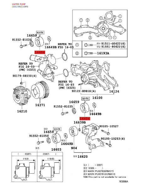 Polea correa servicio J12 / FJ cruiser (N - 2) - Original Toyota Land Cruiser