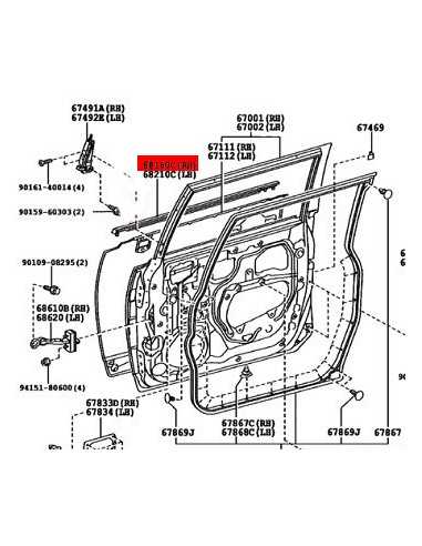 Front right door window frame for Toyota FJ...
