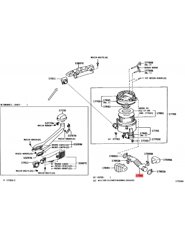 Air intake filter hose HZJ105 - Original Toyota...