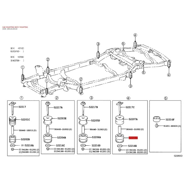 Silentblock carrosserie nº4 inférieur pour...
