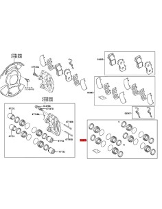 Front brake caliper repair kit (43mm) for Toyota Hilux... 2